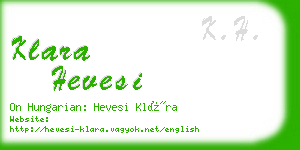 klara hevesi business card